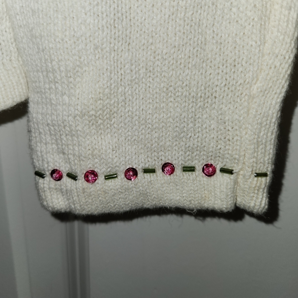 Vintage Tiara International Beaded Holiday Christmas Cardigan Sweater Size S - Picture 8 of 16